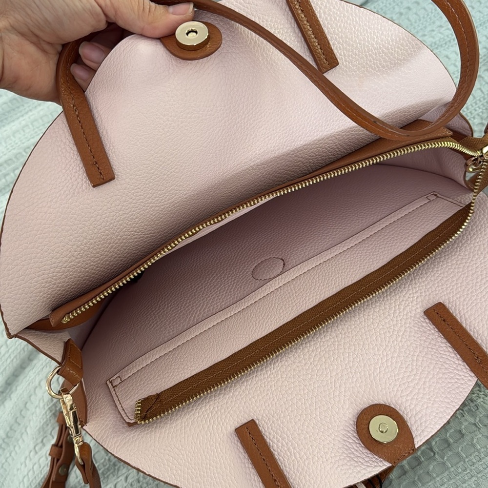 ANTHROPOLOGIE Remi and Reid Cognac Circle Tassel Tote - Picture 4 of 7